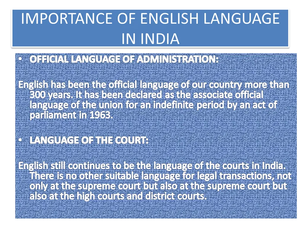 importance of english language in india