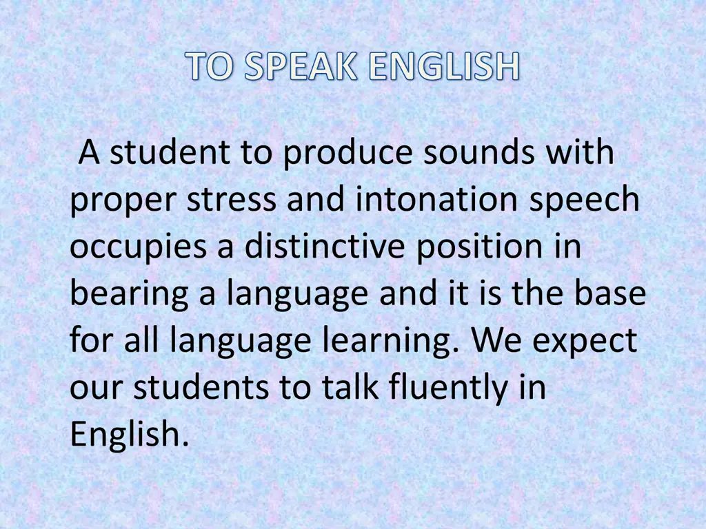 to speak english