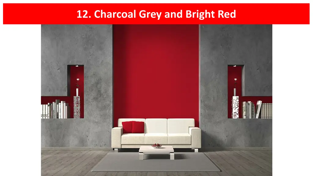 12 charcoal grey and bright red