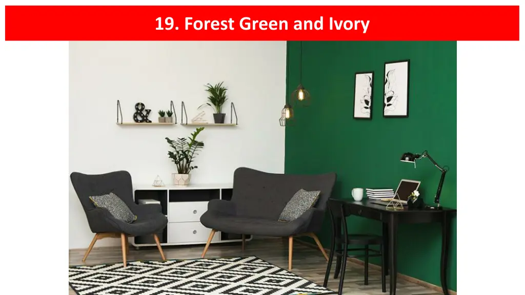 19 forest green and ivory