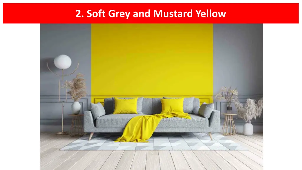 2 soft grey and mustard yellow