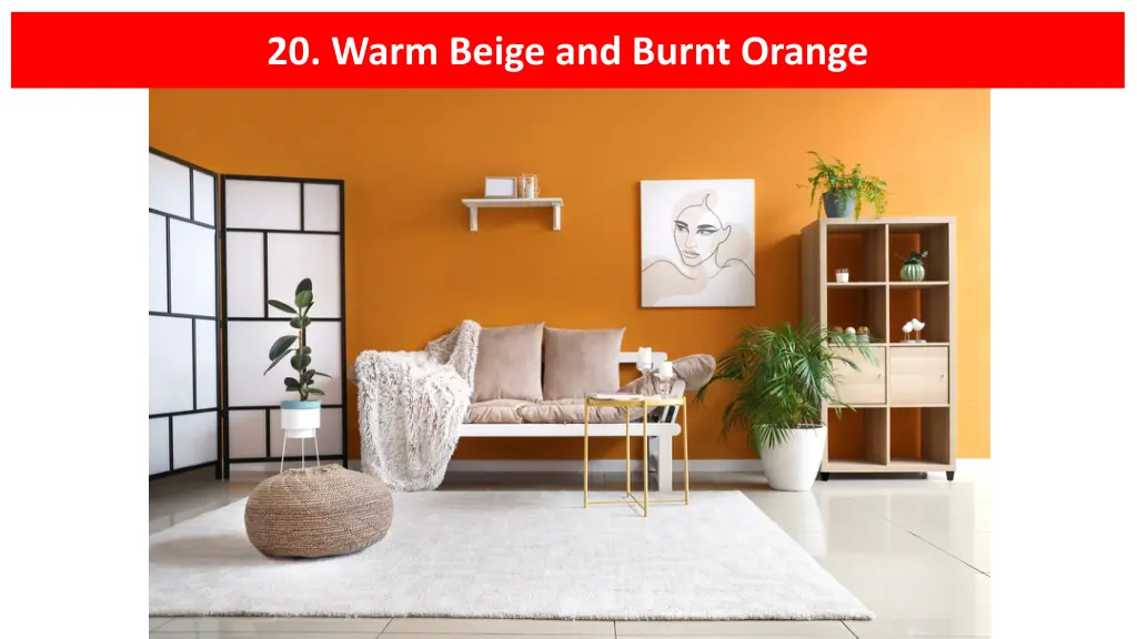 20 warm beige and burnt orange