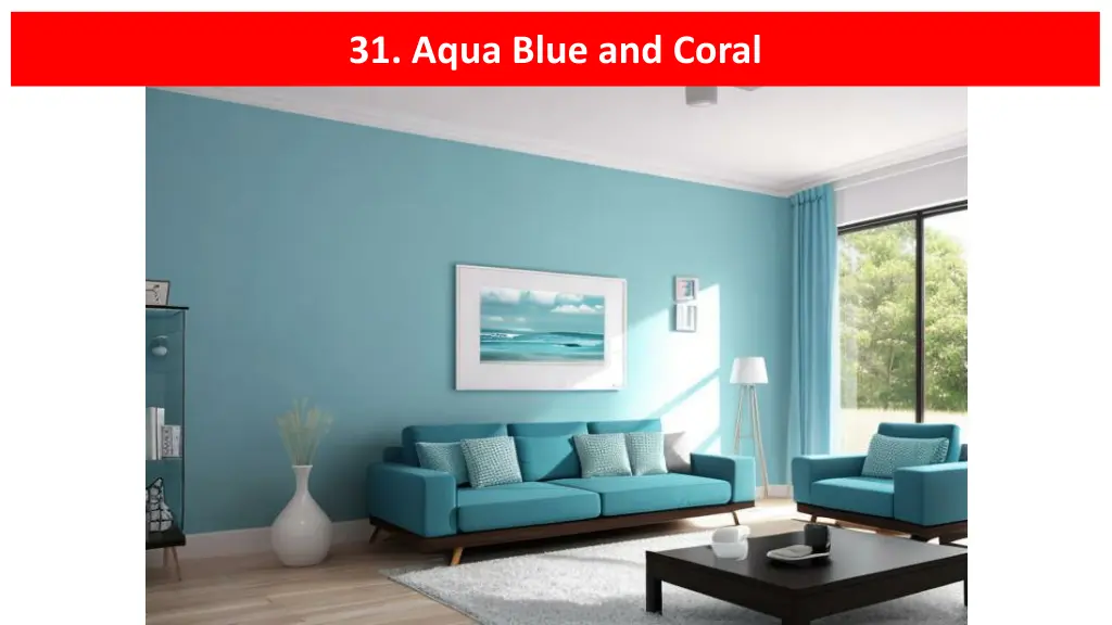 31 aqua blue and coral