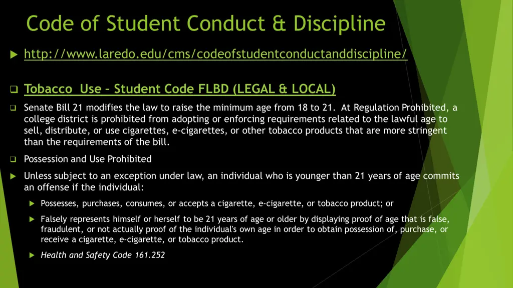 code of student conduct discipline