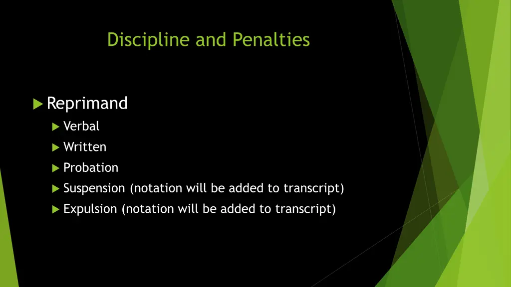 discipline and penalties