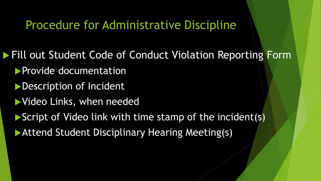 procedure for administrative discipline