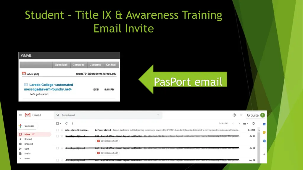 student title ix awareness training email invite