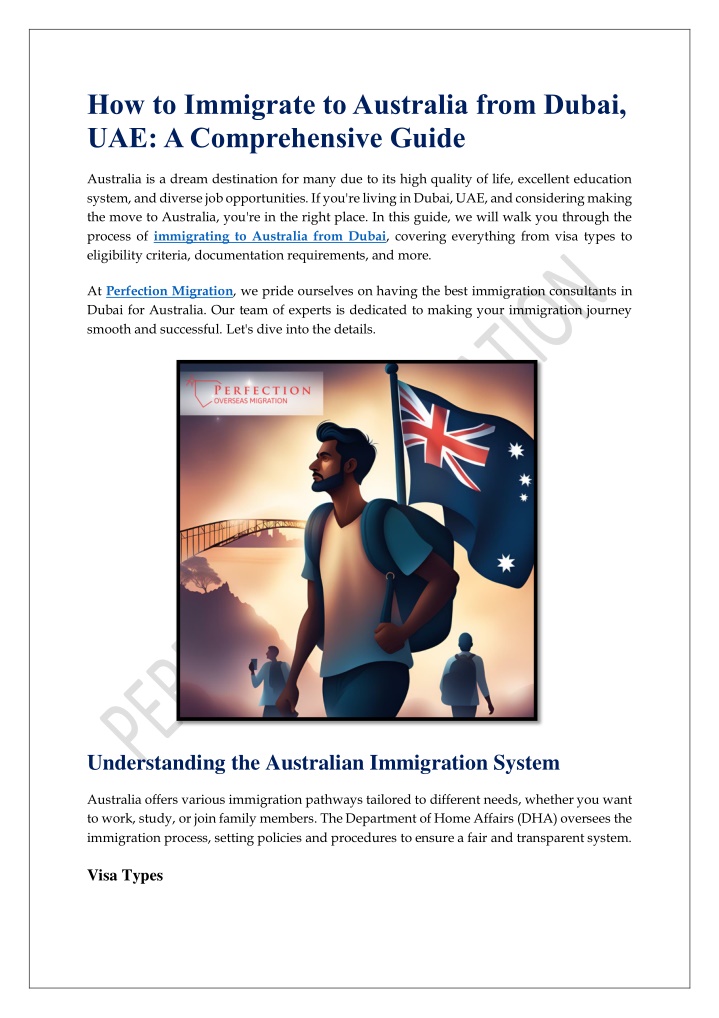 how to immigrate to australia from dubai