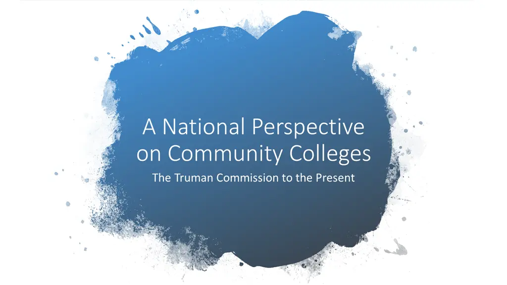 a national perspective on community colleges