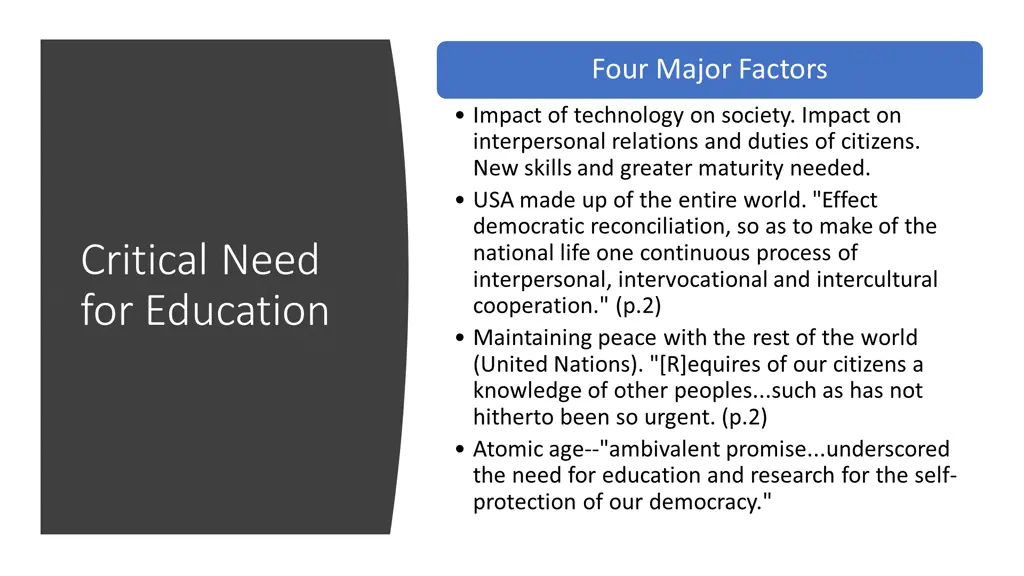 four major factors