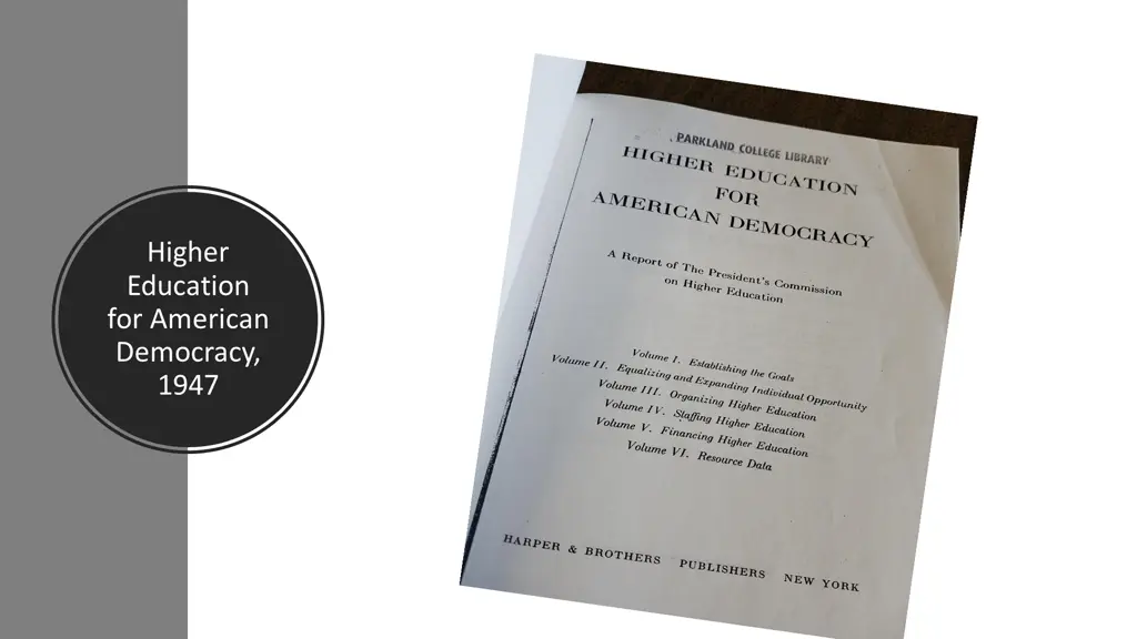 higher education for american democracy 1947