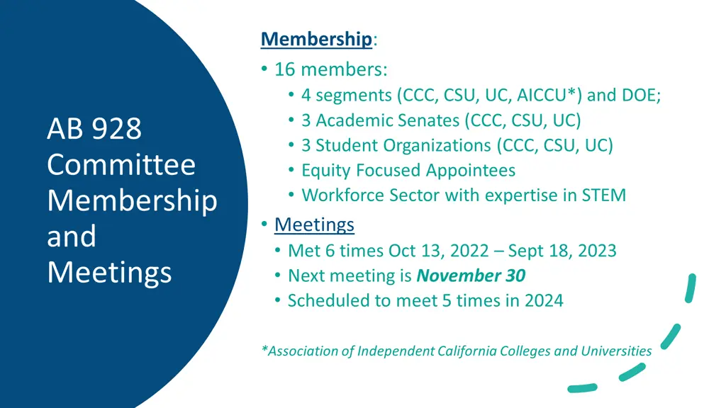 membership 16 members 4 segments ccc csu uc aiccu