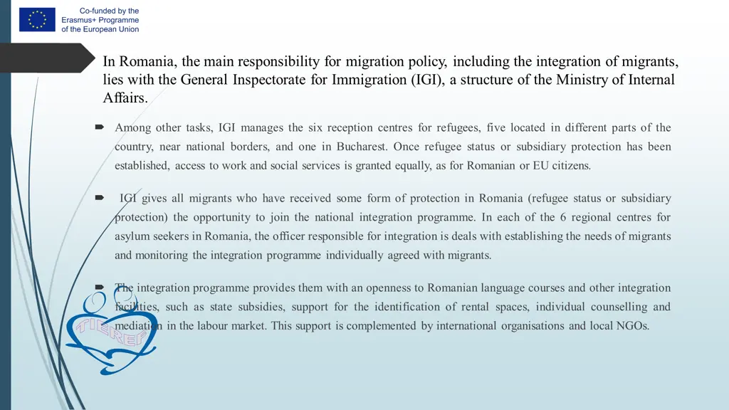 in romania the main responsibility for migration