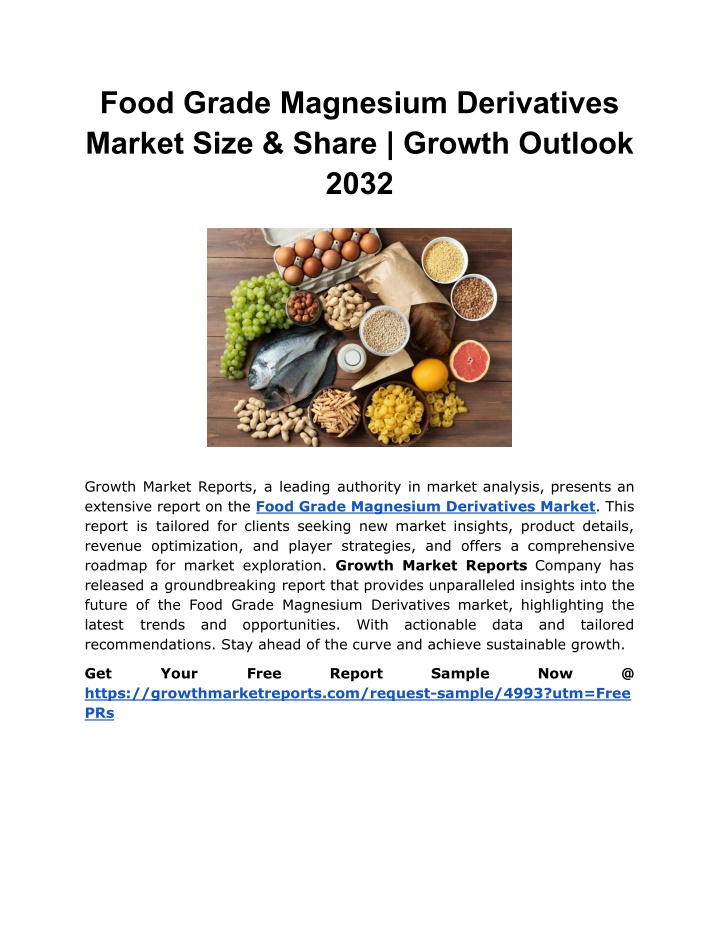 food grade magnesium derivatives market size