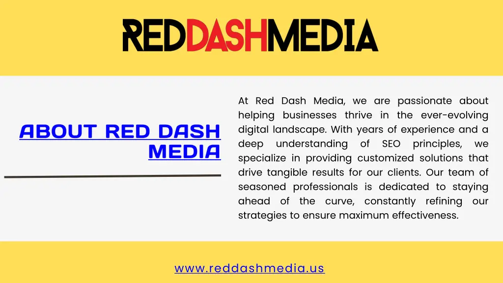 at red dash media we are passionate about helping