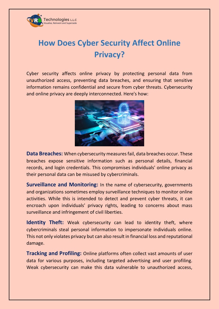 how does cyber security affect online privacy