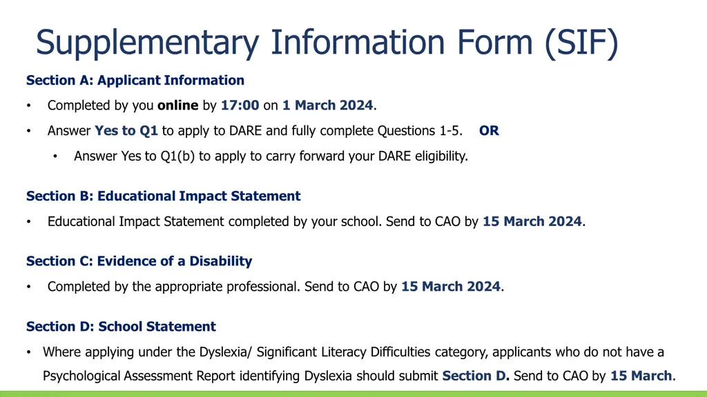 supplementary information form sif