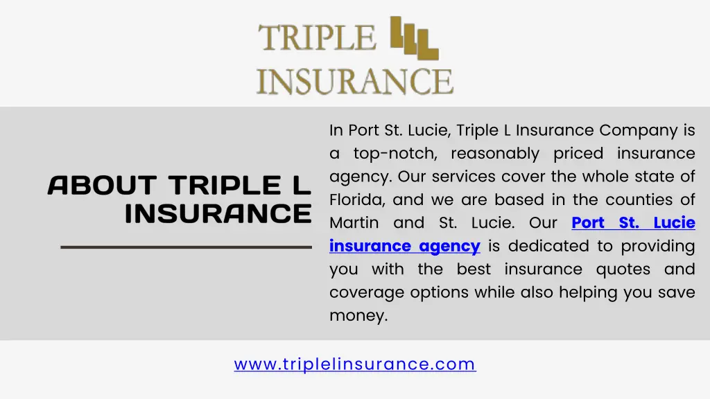 in port st lucie triple l insurance company