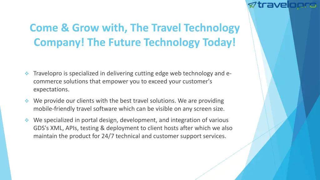 come grow with the travel technology company