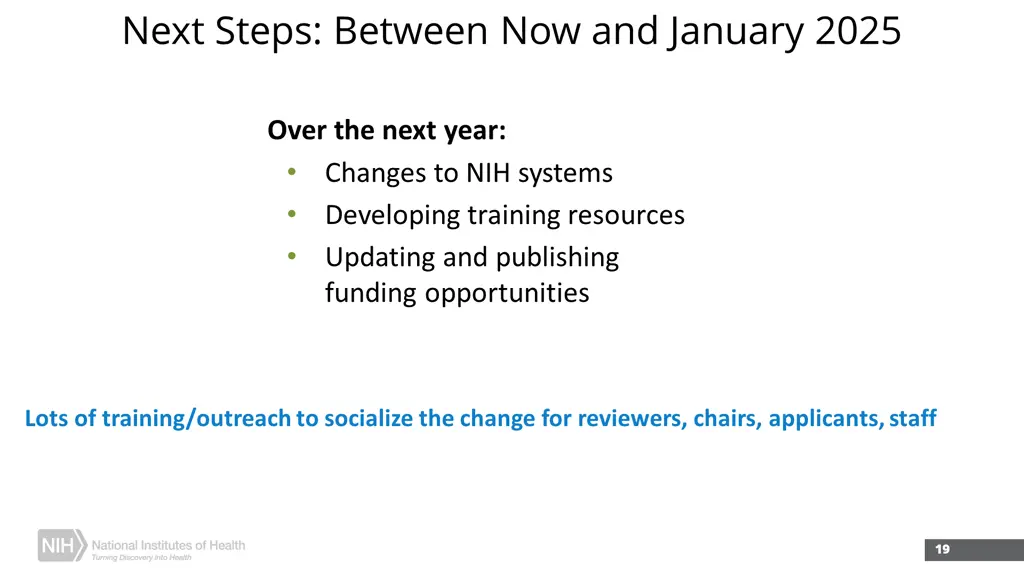 next steps between now and january 2025