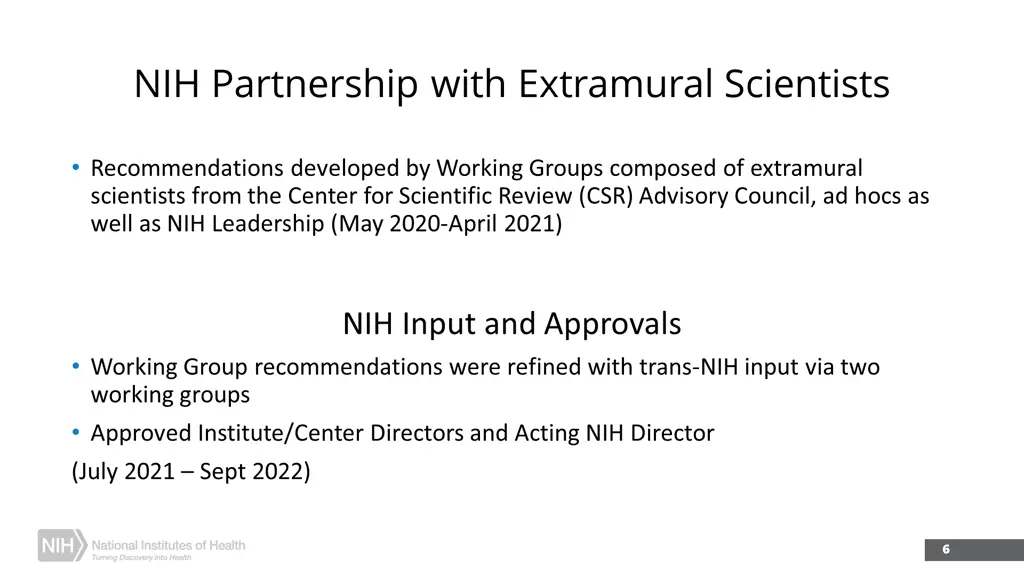 nih partnership with extramural scientists