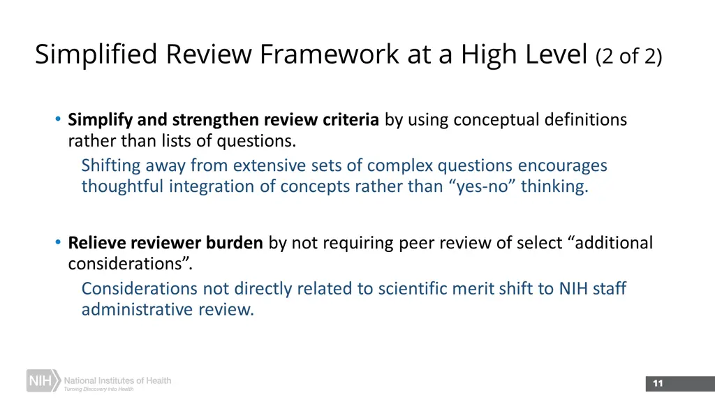 simplified review framework at a high level 2 of 2