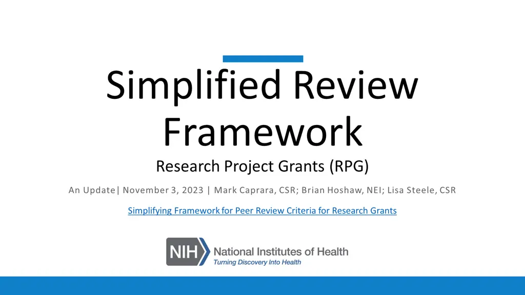 simplified review framework research project