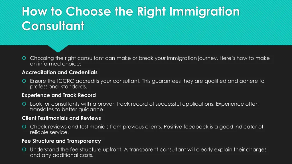 how to choose the right immigration consultant