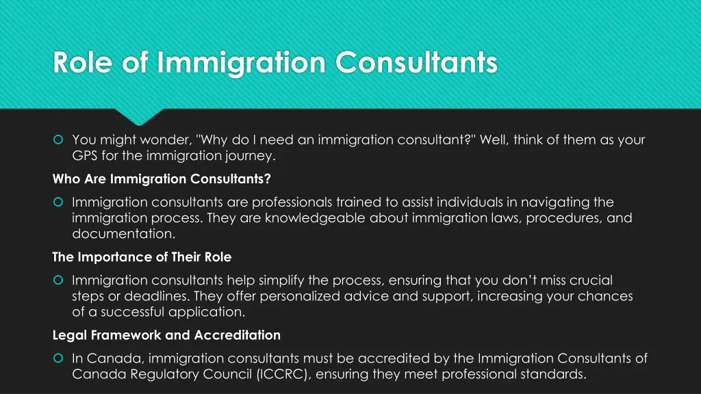 role of immigration consultants