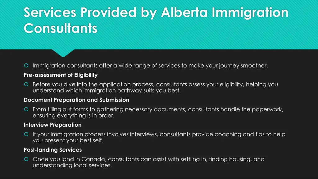 services provided by alberta immigration