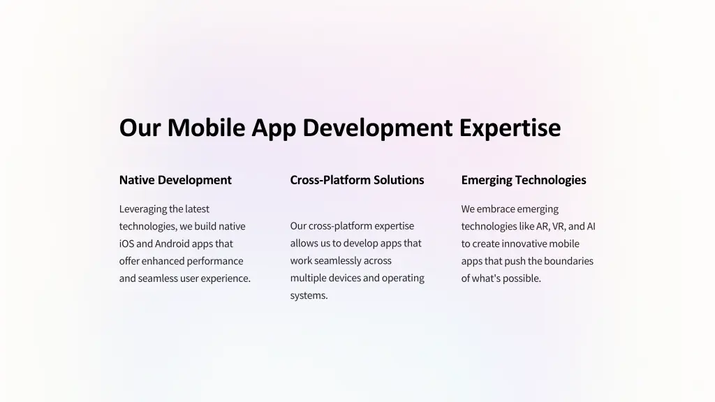 our mobile app development expertise