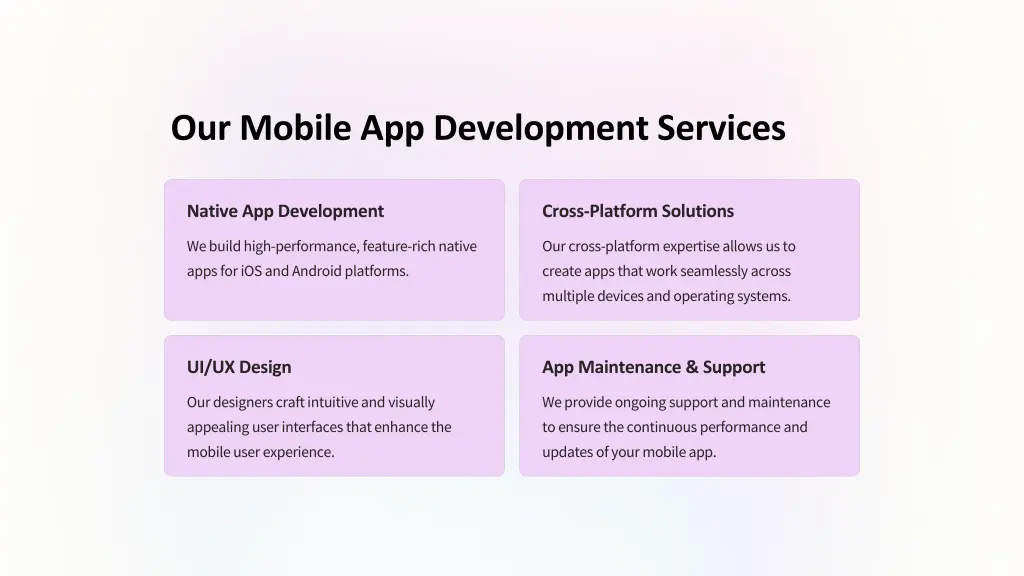 our mobile app development services