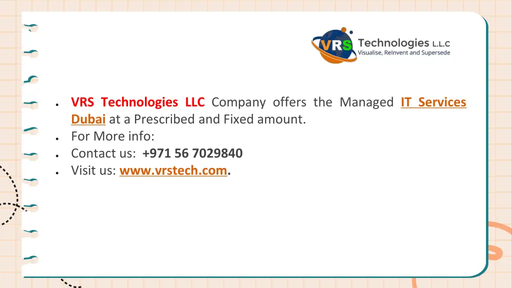 vrs technologies llc company offers the managed