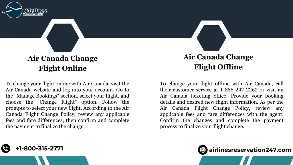 air canada change flight offline