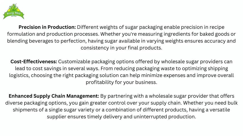 precision in production different weights