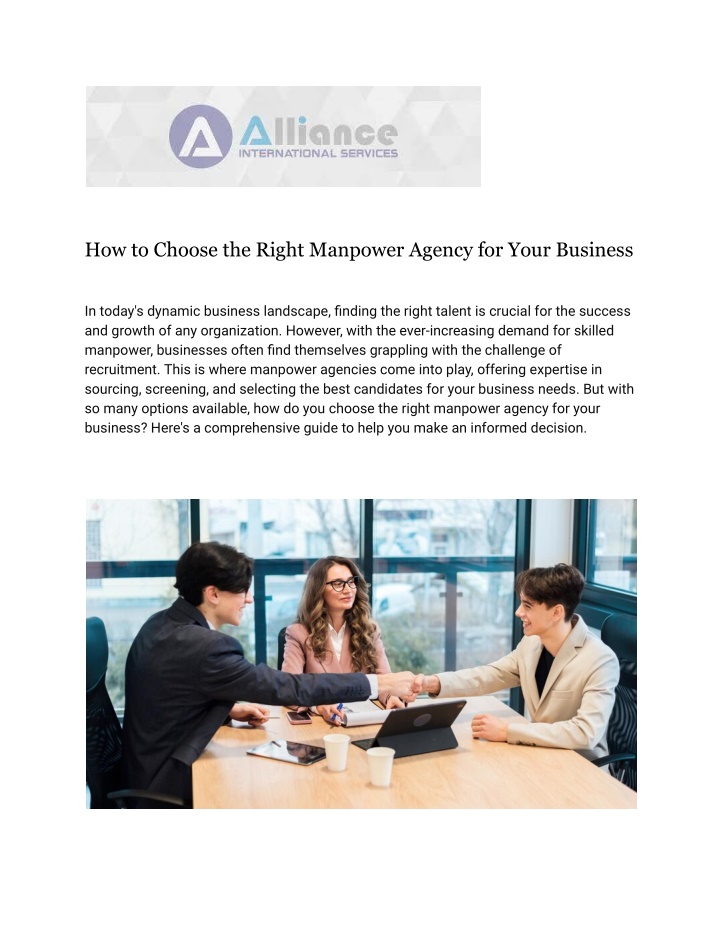 how to choose the right manpower agency for your