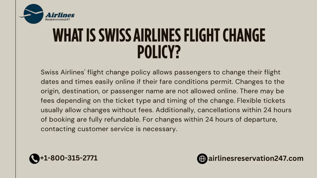 swiss airlines flight change policy allows