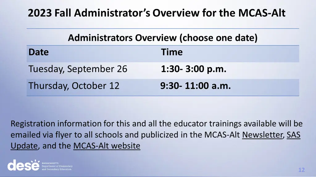 2023 fall administrator s overview for the mcas