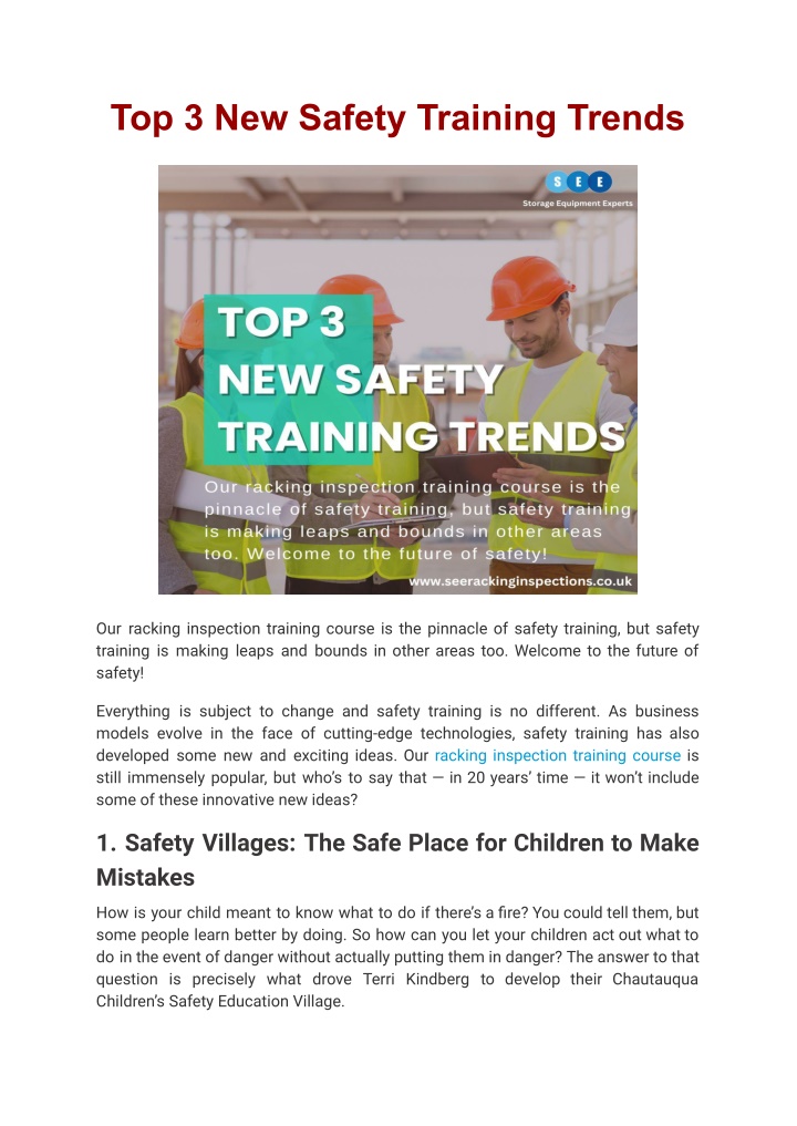 top 3 new safety training trends