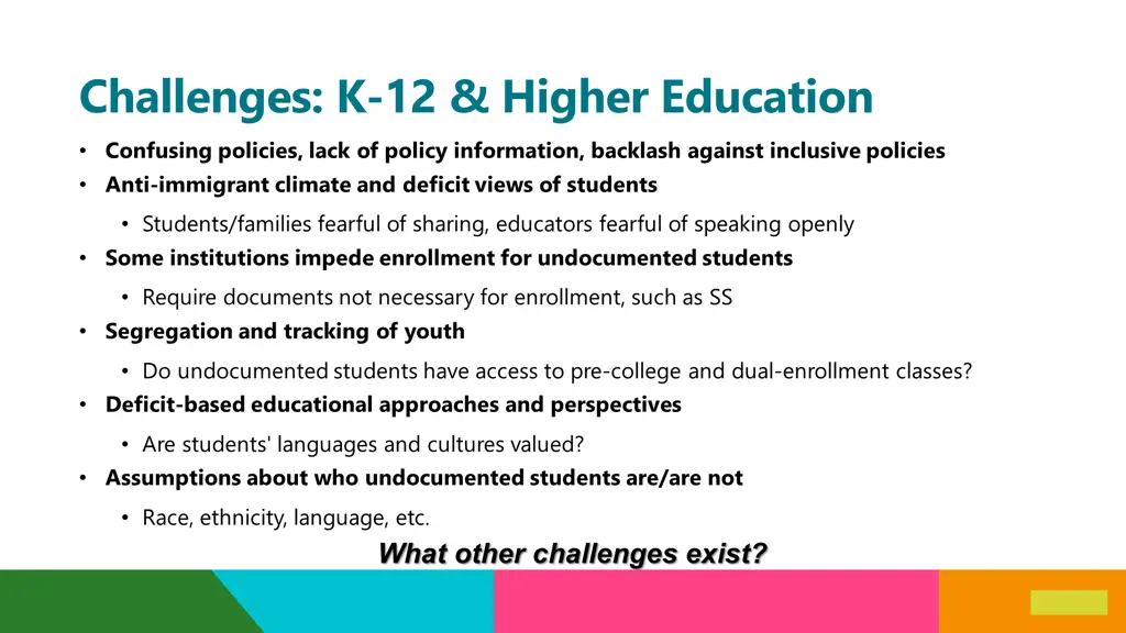 challenges k 12 higher education confusing