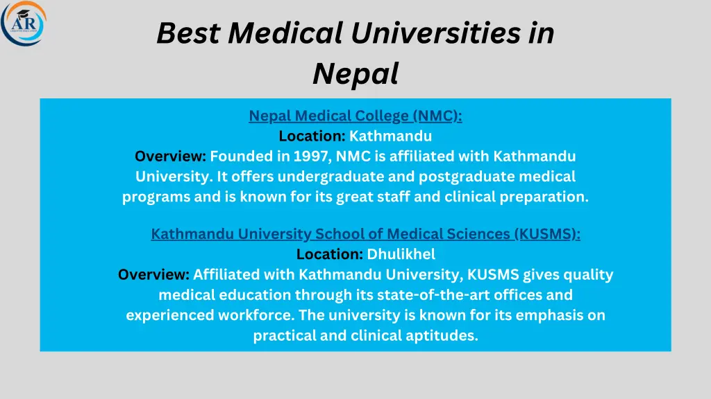 best medical universities in nepal