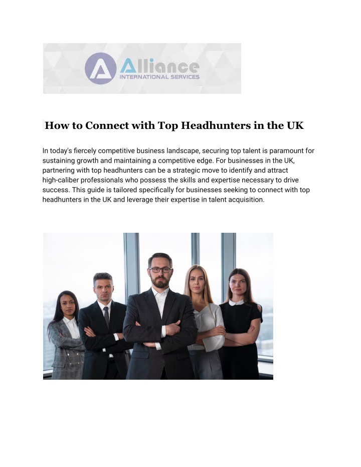 how to connect with top headhunters in the uk