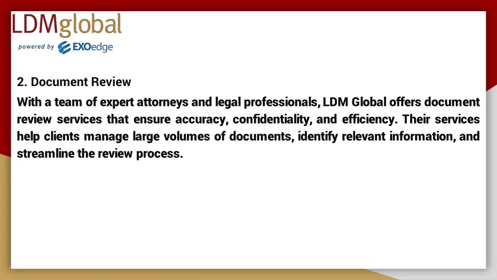 2 document review with a team of expert attorneys