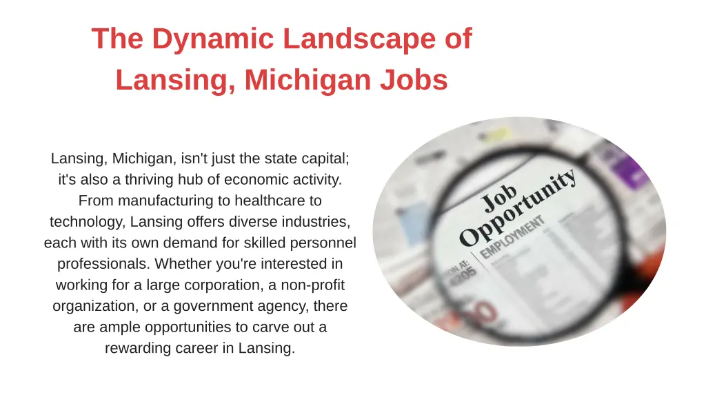 the dynamic landscape of lansing michigan jobs