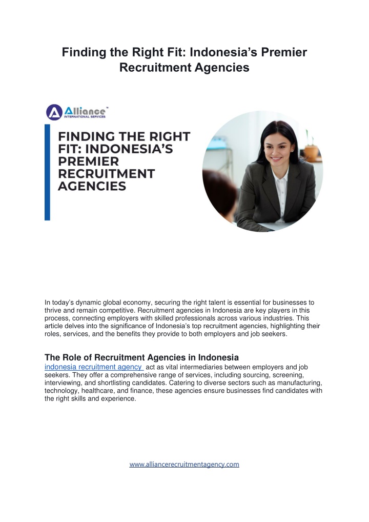 finding the right fit indonesia s premier