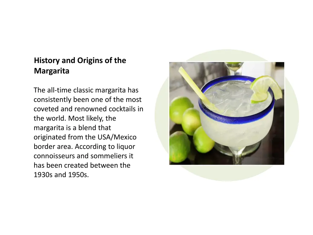 history and origins of the margarita