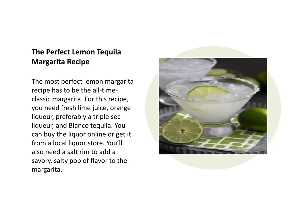 the perfect lemon tequila margarita recipe