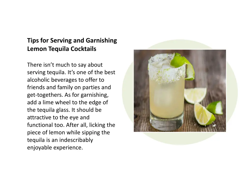 tips for serving and garnishing lemon tequila