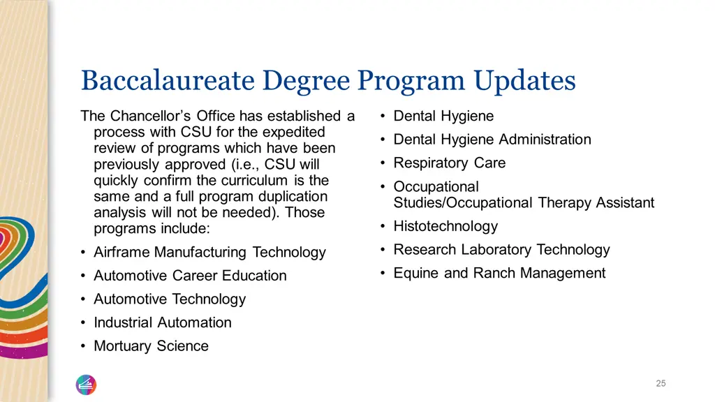 baccalaureate degree program updates 3