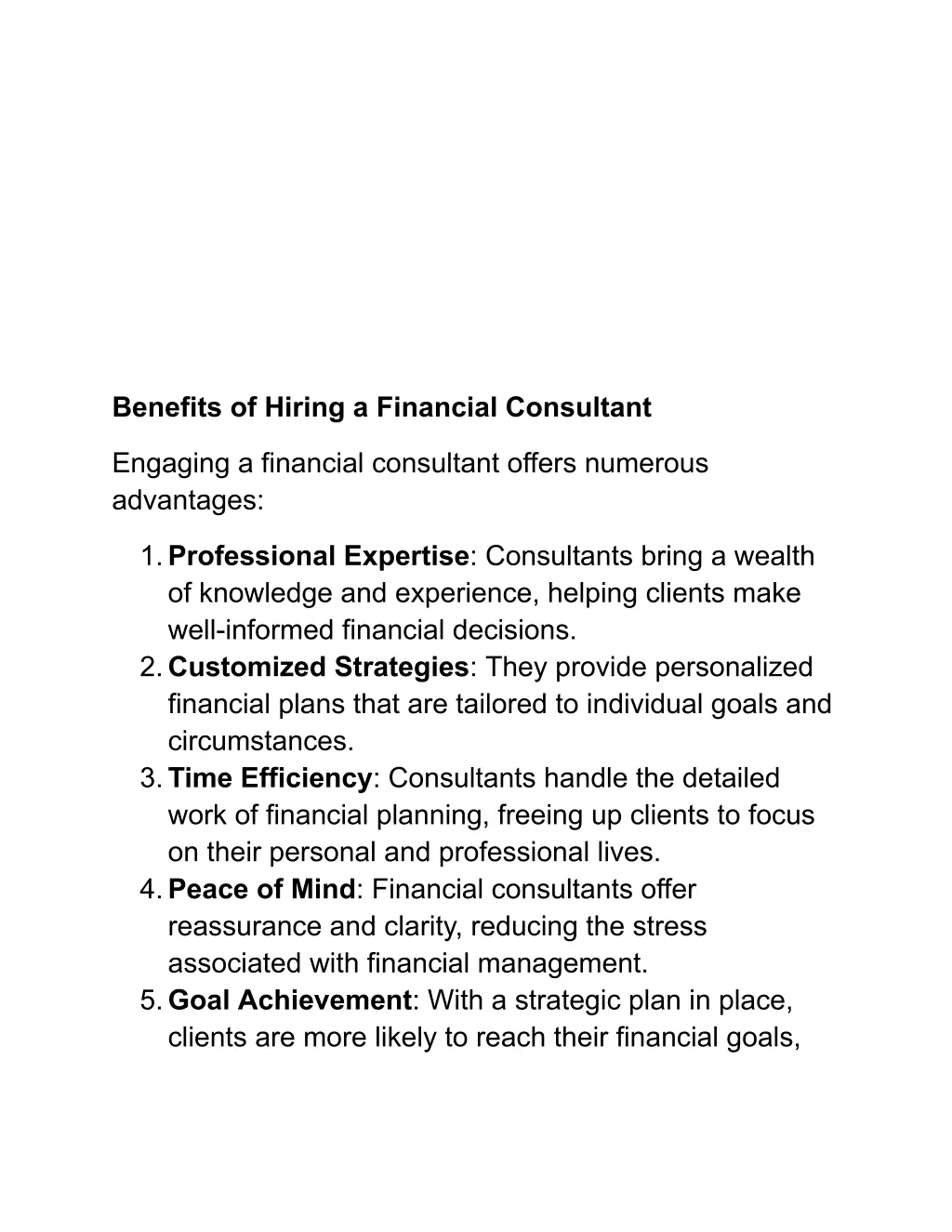 benefits of hiring a financial consultant